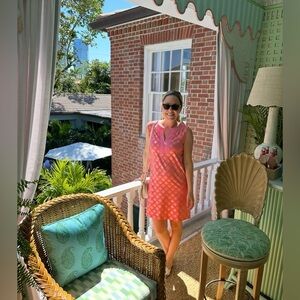 Cabana Life Pink and Gold Palm Royale Shift Dress